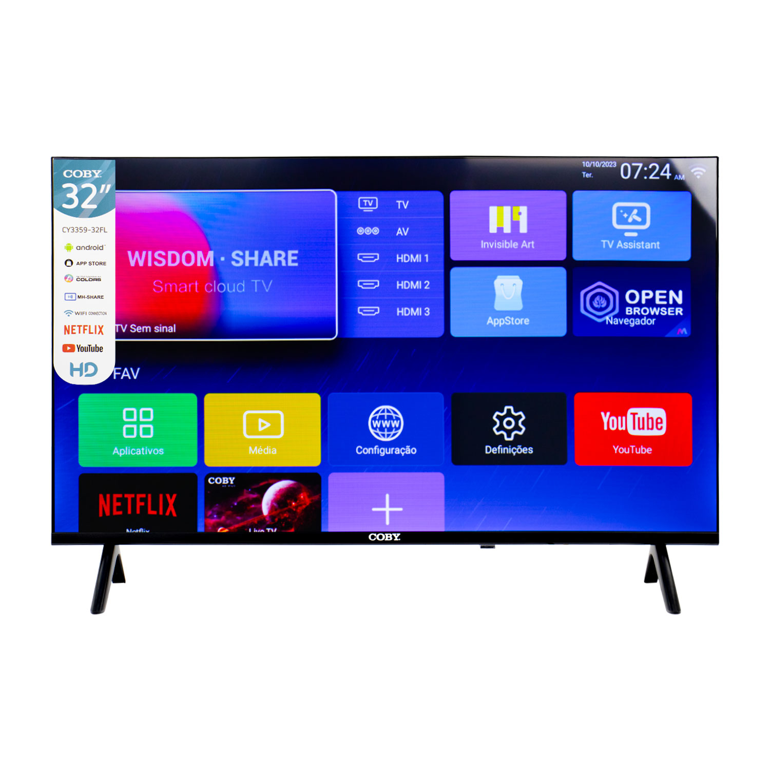 CY3359-32FL TV COBY CY3359-32FL 32 PULGADAS SMART - Imagen 1
